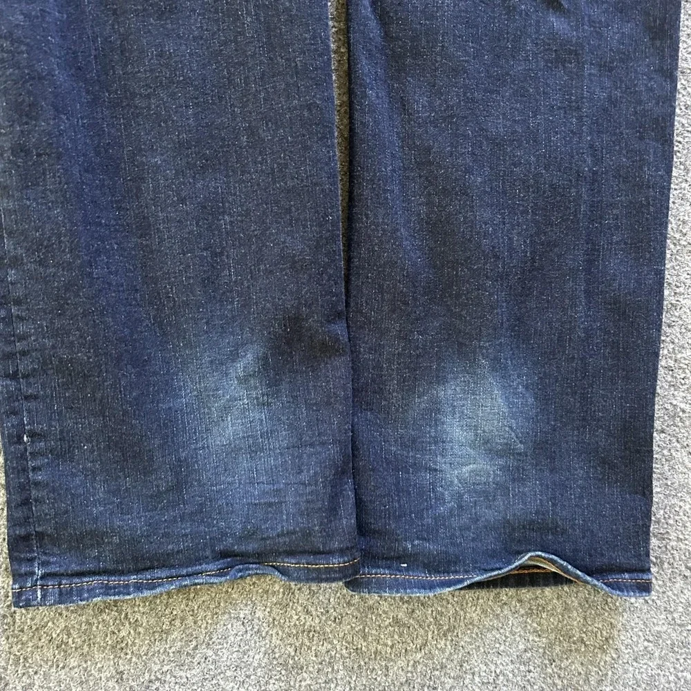 True Religion Ricky Relaxed Straight Jeans Mens 42x32 Blue Dark Wash Denim